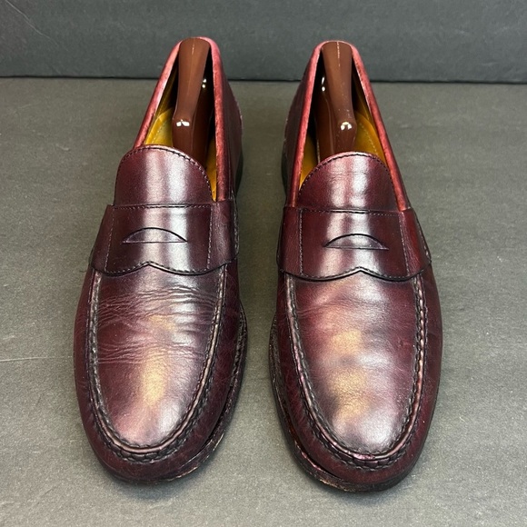 Allen Edmonds Men's Size 10 C Burgundy Leather Loafers Made In USA - Picture 9 of 9